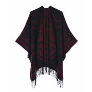 Sciarpa/stola da donna con nappe, alla moda, calda, spessa e divisa.
