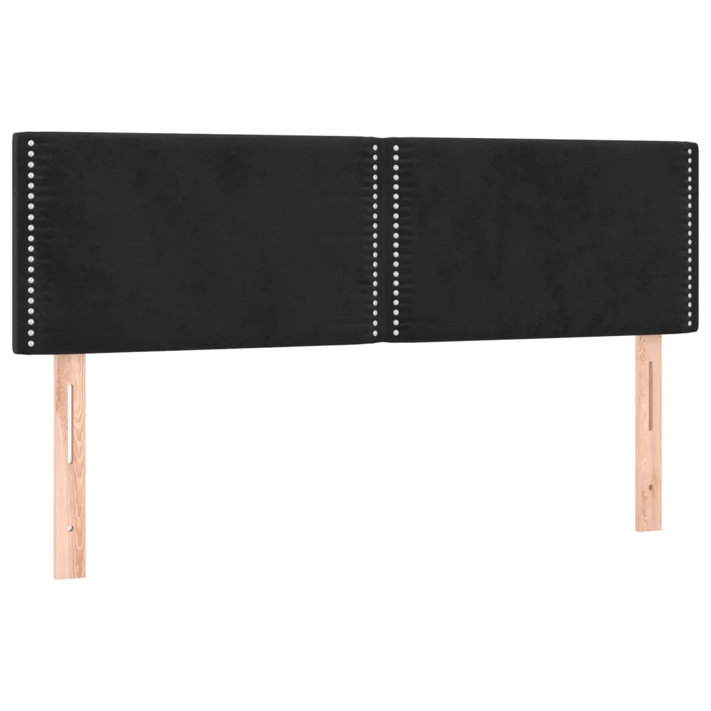 Testiera | Testata Nera 144x5x78/88 cm in Velluto