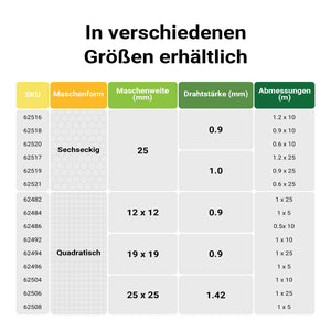 Rete metallica verde per voliere maglie da 25x25mm rotolo 60cmx25m Rete per recinti