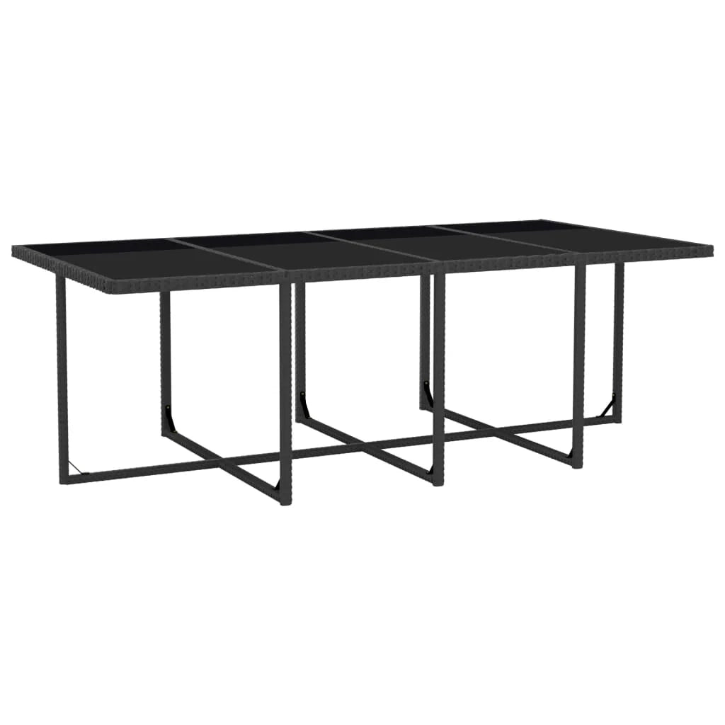 Set di mobili da giardino per esterni 13 pezzi con cuscini resina intrecciata nera 02_0015783