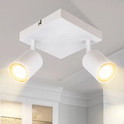 ZMH Faretto da soffitto 2 fiamme GU10 lampada da soffitto moderna parete orientabile 330° soggiorno