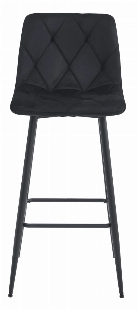 Valora KODA STOOL Sgabello da bar in velluto nero con gambe nere x3