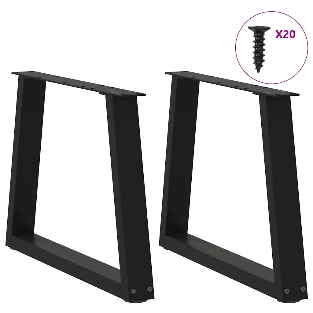 Gambe per Tavolino da Caff¨¨ a Forma di V 2 pz | Piede del tavolo Nere 50x(42-43,3) cm Acciaio