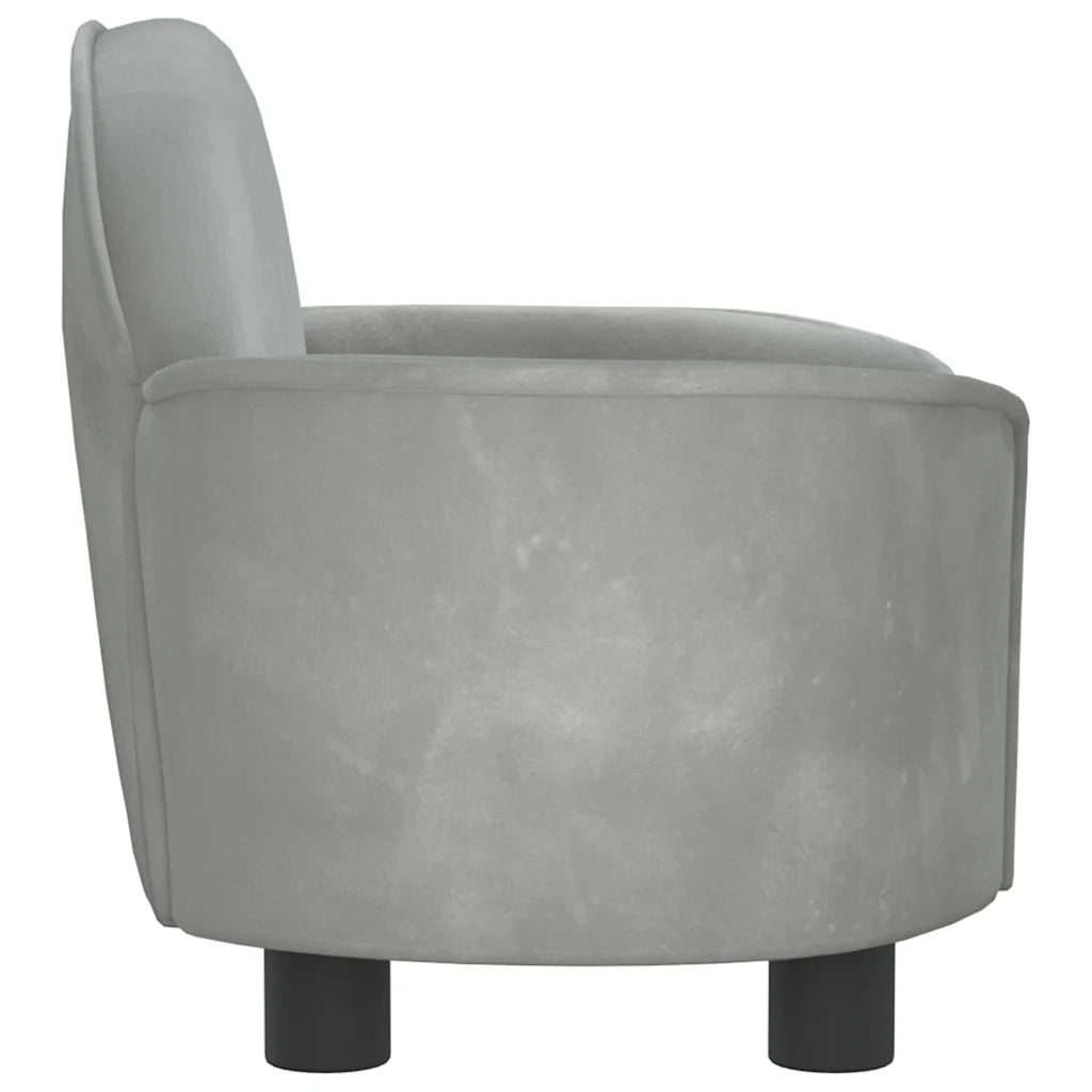 Lettino per Cani Grigio Chiaro 66x40x45 cm in Velluto 171839