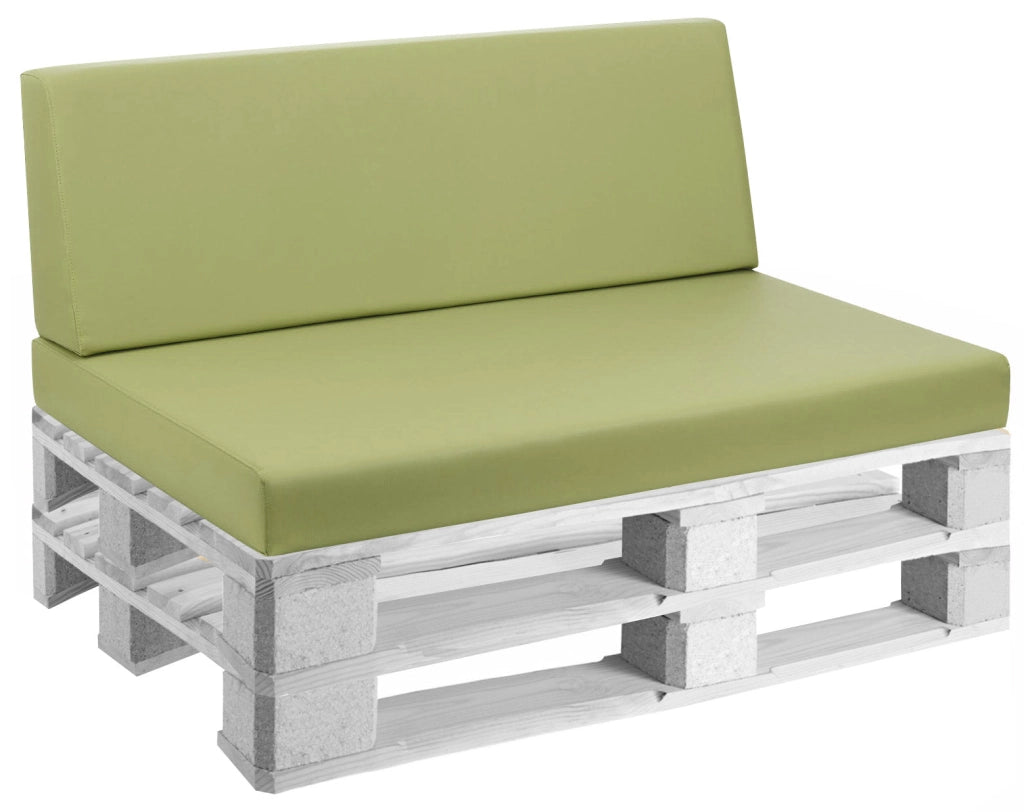Cuscini per Pallet 120x80 cm Seduta e Schienale in Similpelle Mariotti Reforma Lime