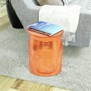 Sgabello/Tavolino-Tavolino da soggiorno Laterale Alluminio Battuto Colore Ottone/Rame
