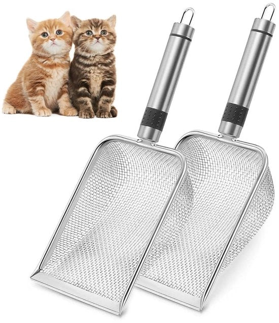 Set di rete per giardino 2 in 1 - Acciaio inossidabile - Fori di precisione 2 x 2 mm - Rete per compost - Rimozione sassi - Manico ergonomico - Rete per giardino