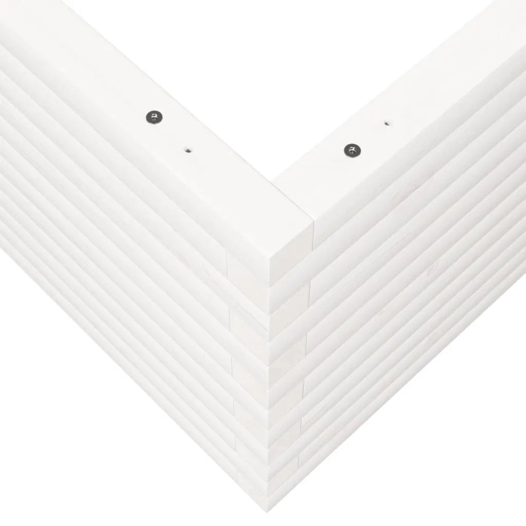 Fioriera da Giardino Bianca 90x90x46 cm Legno Massello di Pino 3282425
