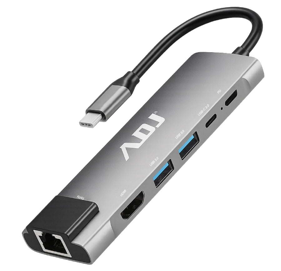 DOCKING TYPE C MULTIPORT 6IN1 USB3.0*2+HDMI*1+RJ45+USBC PD+DATA
