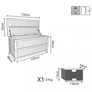 Baule 130x55x59 h cm in Legno Marrone