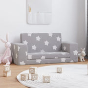 Divano Letto Bambini a 2 Posti-Sofa Letto-Daybed Grigio Chiaro con Stelle Peluche 545559