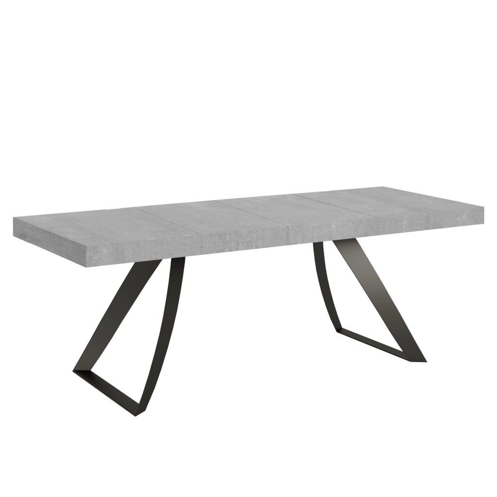 Tavolo Allungabile 160-420x90x77 cm Proxy Premium Cemento Telaio Antracite