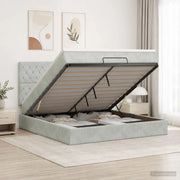 Letto Ottomano con Materasso e LED Grigio Chiaro 180 x 200 cm 3458247
