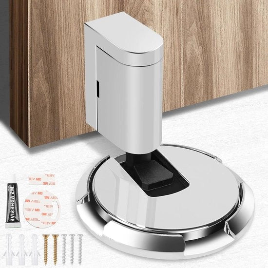 Stopper per porta a pavimento - regolabile in altezza - autofibra - protegge le pareti .