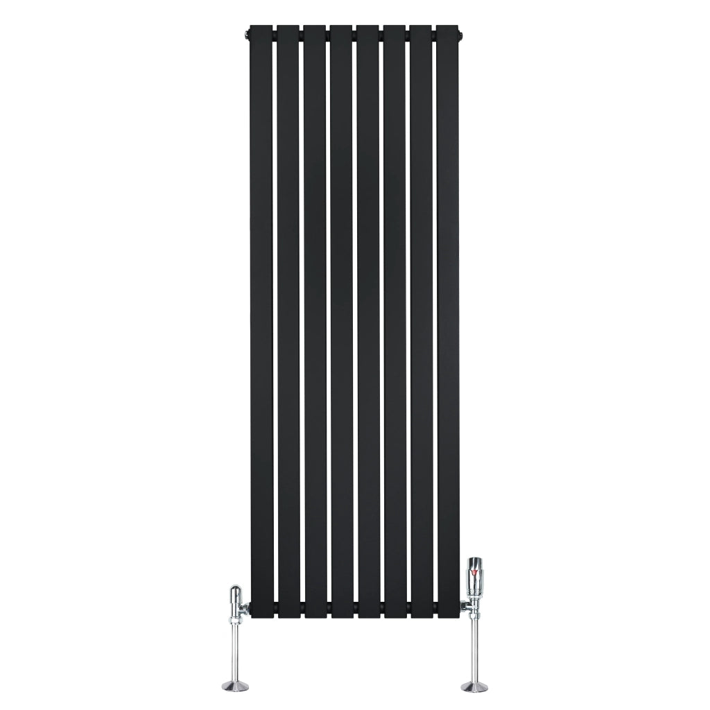 Radiatore Verticale 1600 x 560 mm con Valvole TRV Nero