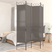 Divisorio a 4 Pannelli Antracite 160x220 cm Tessuto cod mxl 71716