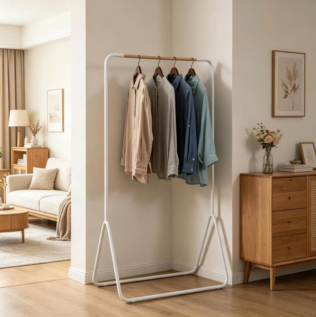 Appendiabiti multifunzione in metallo bianco 80x45x145 cm