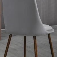 Sedie da Cucina Imbottite, Set 4 Pezzi in Poliestere e Acciaio, 47x55x86 cm, Grigio