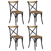 Sedie a Croce 4 pz Nere in Legno Massello di Mango cod mxl 22630