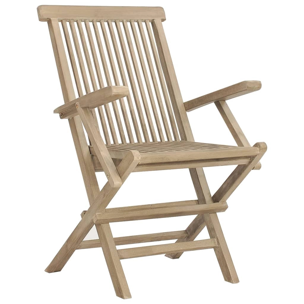 Set di mobili da giardino mobili da esterno 7 pezzi legno massello di teak grigio 02_0017435