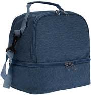 Lunchtas con due contenitori separati - Termos di ghiaccio - Cinturino regolabile - Tessuto impermeabile - 25 x 19 x 15,5 cm