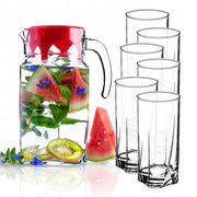 Caraffa in vetro KADAX da 1,7 l + 6 bicchieri da 380 ml per succhi di frutta