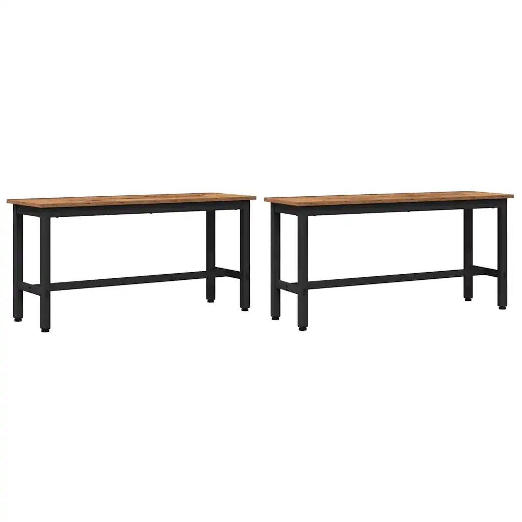 Panchina da pranzo 2 pcs Legno vecchio 100 x 32,5 x 48,5 cm 873759