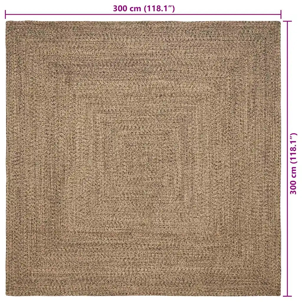 Tappeti per area Naturale e Nero 300 x 300 cm Juta 42010507