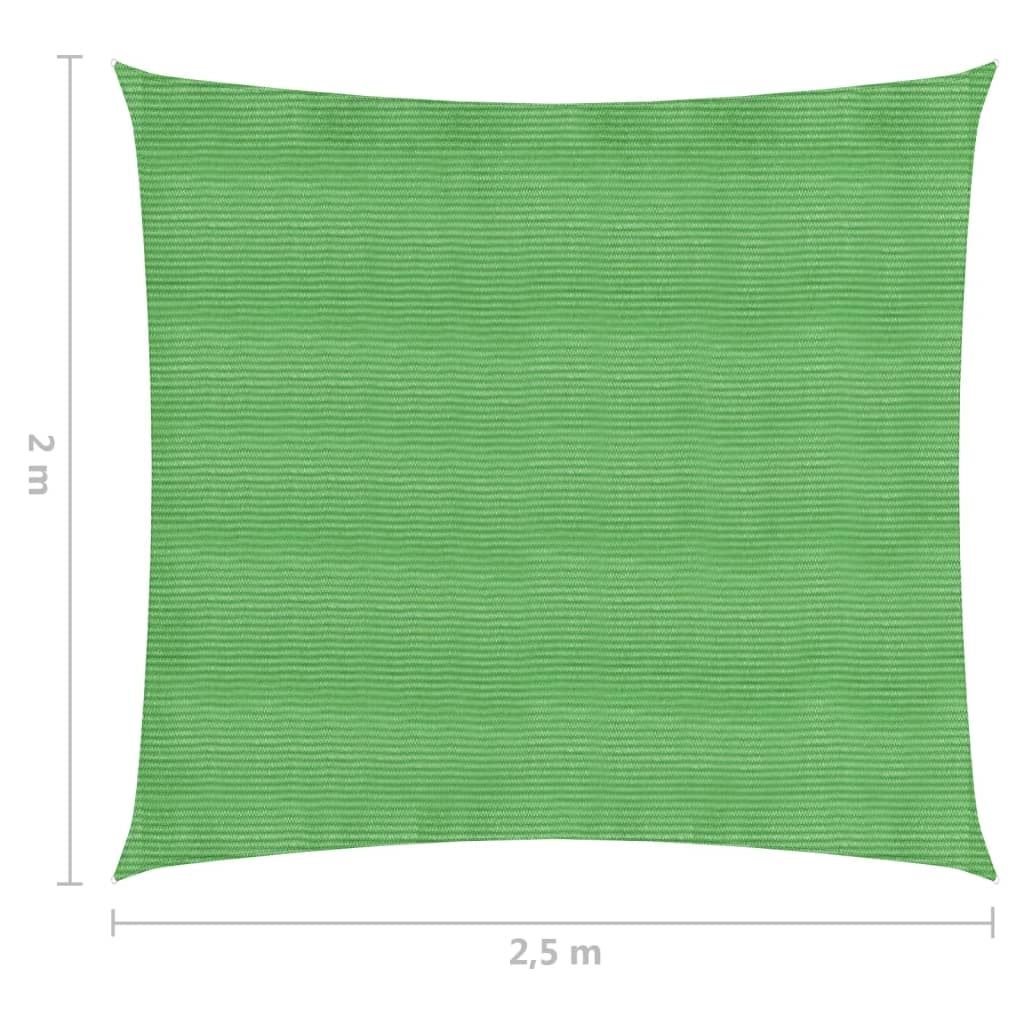 Vela ombreggiante 160 g/m² verde chiaro 2 x 2,5 m HDPE 02_0009366