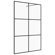 Parete doccia con vetro divisorio per vasca accessorio da bagno box doccia arredamento per la casa ESG trasparente 140 x 195 cm nero 02_0002148