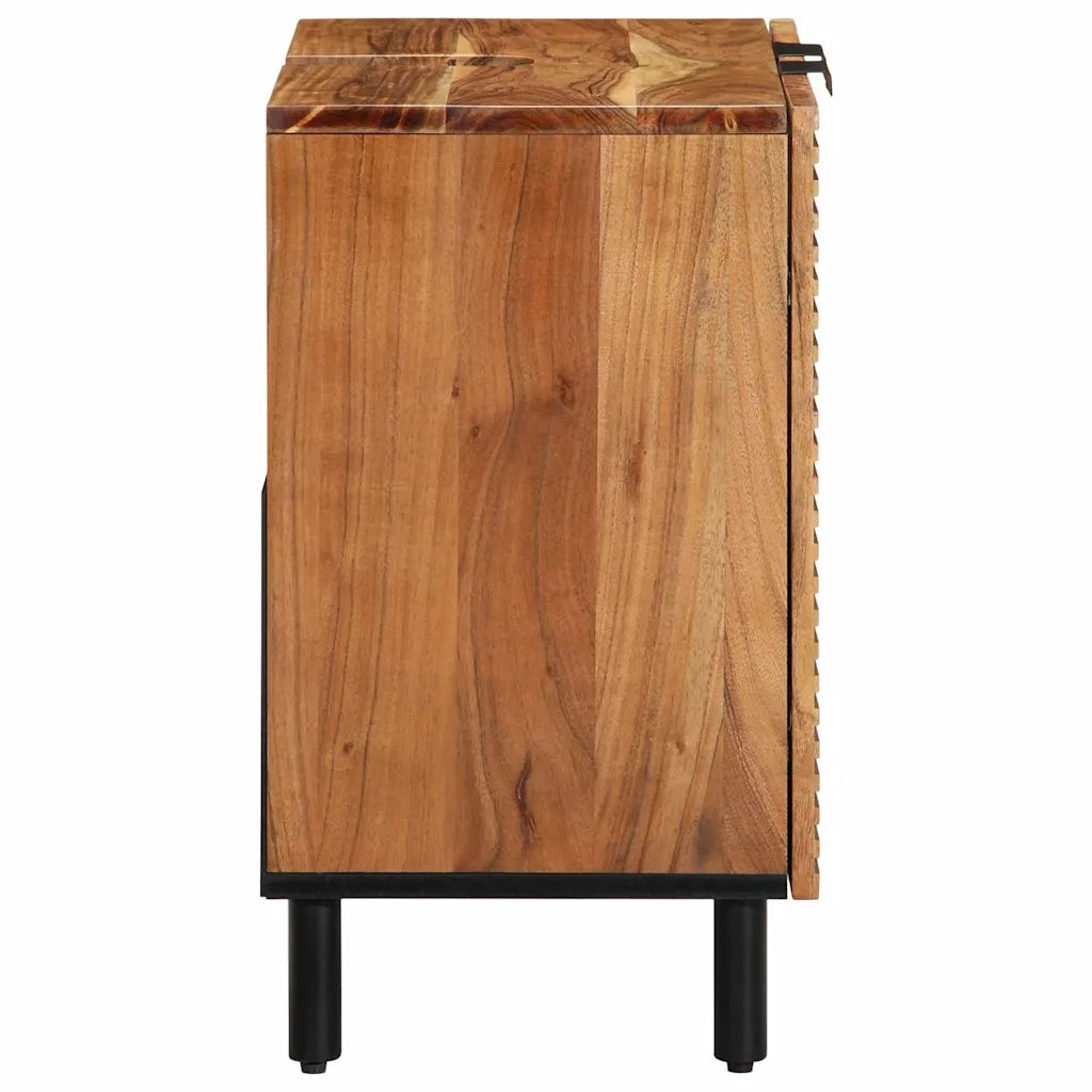 Armadio per Lavabo da Bagno con porta Legno di Acacia Massello 4017775