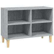 Mobile TV | Armadietto TV | Mobile Porta TV Gambe in Legno Massello Grigio Sonoma 69,5x30x50 cm