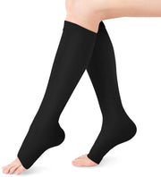Compressori per la gamba 20-30mmHg - Compressione graduata - Aperto - Caviglia alta - Calze di supporto uomo/donna - Assistenza muscolare