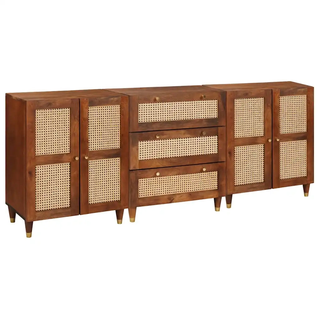 vidaXL Set di Sideboard 3 pcs Marrone 180 x 33 x 75 cm