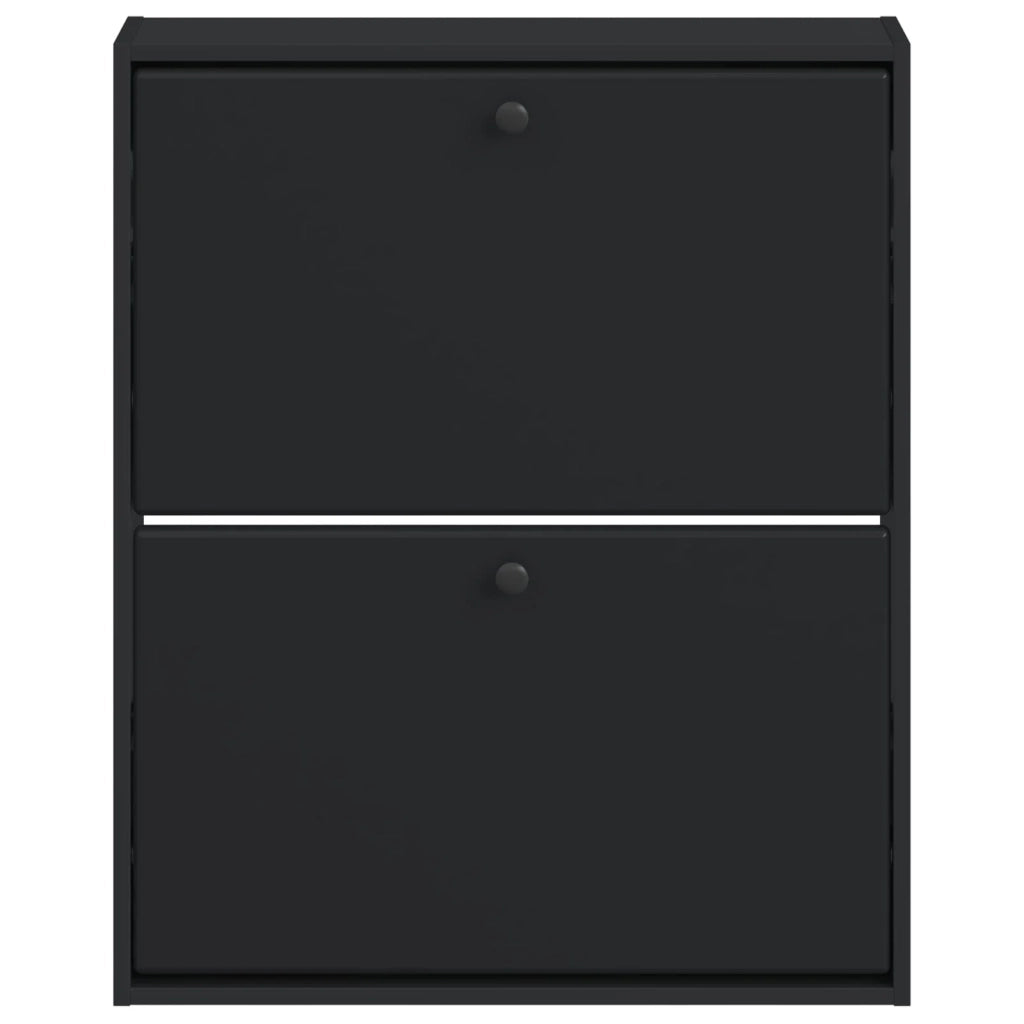 Mobiletto per Scarpe da Muro BREDA 71 x 17 x 86 cm Nero 897516