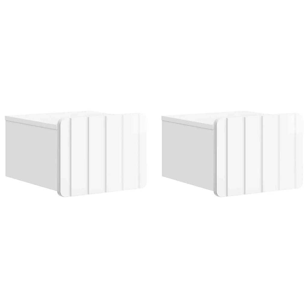 Mobiletto da notte a muro 2 pcs Bianco Lucido 33 x 34,5 x 24 cm 898264