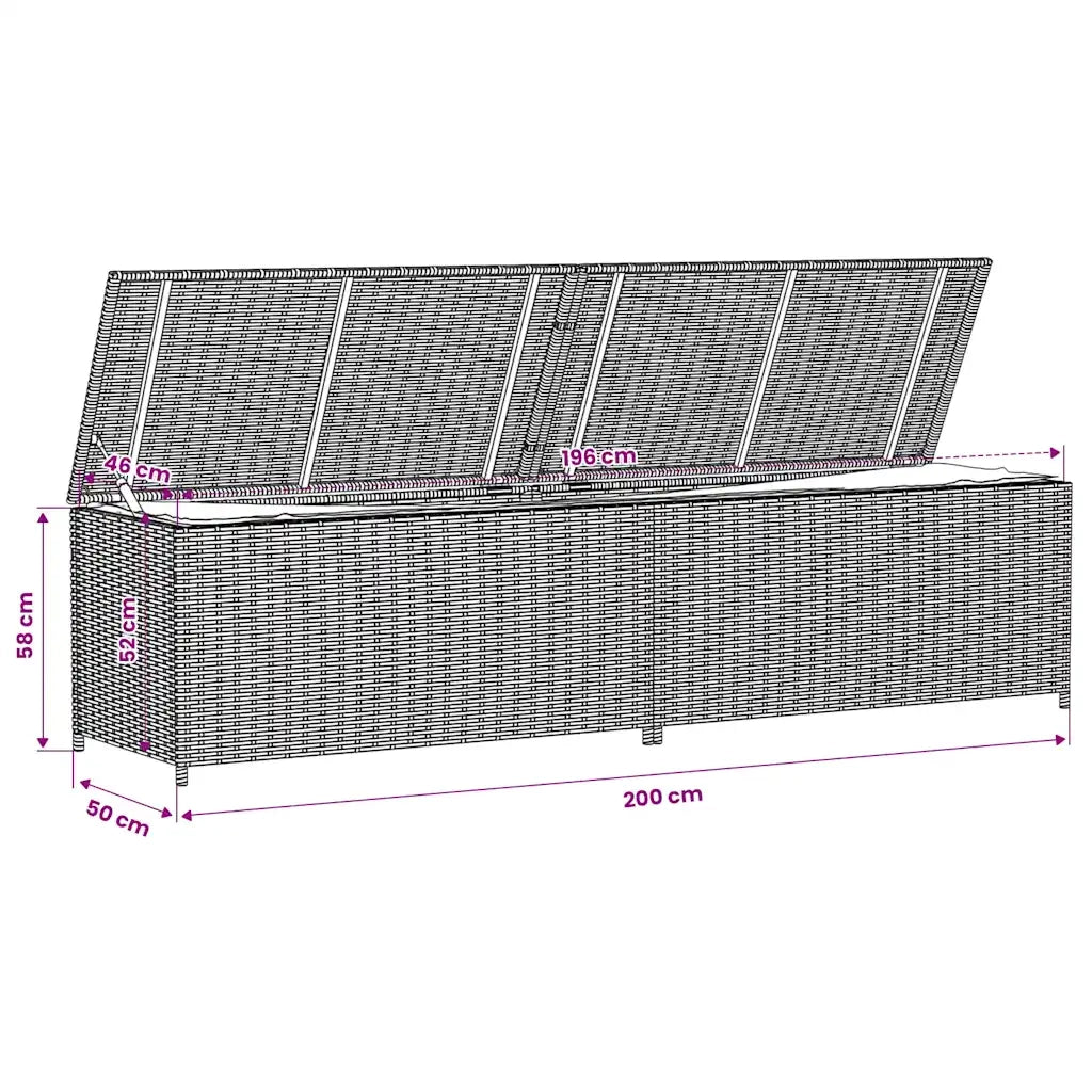 Contenitore da Giardino Beige Misto 469L in Polyrattan CFW3591407