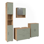 Vicco Set di mobili da bagno Verde salvia 4 parti
