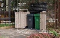 Porta Attrezzi da Giardino Store-It-Out Midi, 880L, Effetto Legno, Beige, 132x71,5x113,5H cm