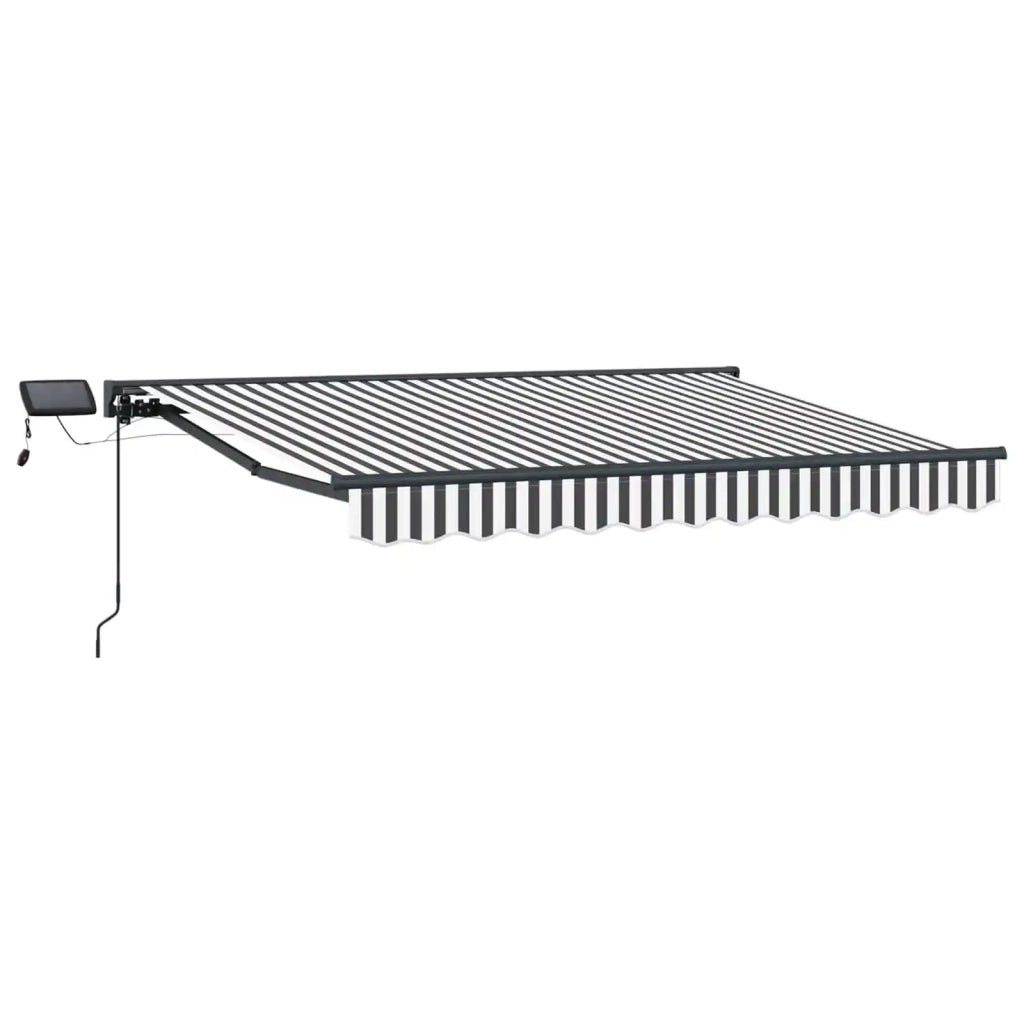 Cornice per Tenda Manuale con LED-Telaio per tendalino manuale Antracite e Bianco 3 x 2,5 m 208080