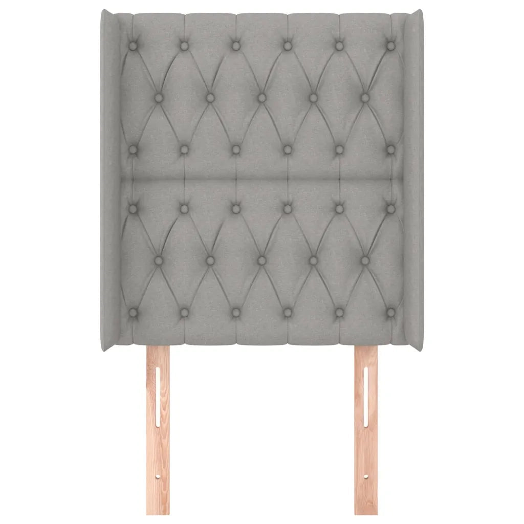 Testiera | Testata ad Orecchio Grigio Chiaro 83x16x118/128 cm in Tessuto