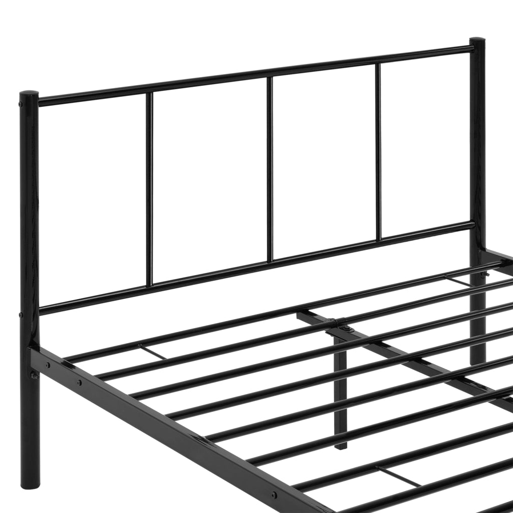 Letto 1 Piazza e Mezza Laos 120x200 cm con Testiera e Pediera - Acciaio Nero [en.casa]