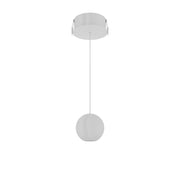 Lampada a sospensione sferica Bora Space 8W 38º con tecnologia Switch CCT 2700K-4000K, finitura Bianco Opaco, design modulare per interni di lusso