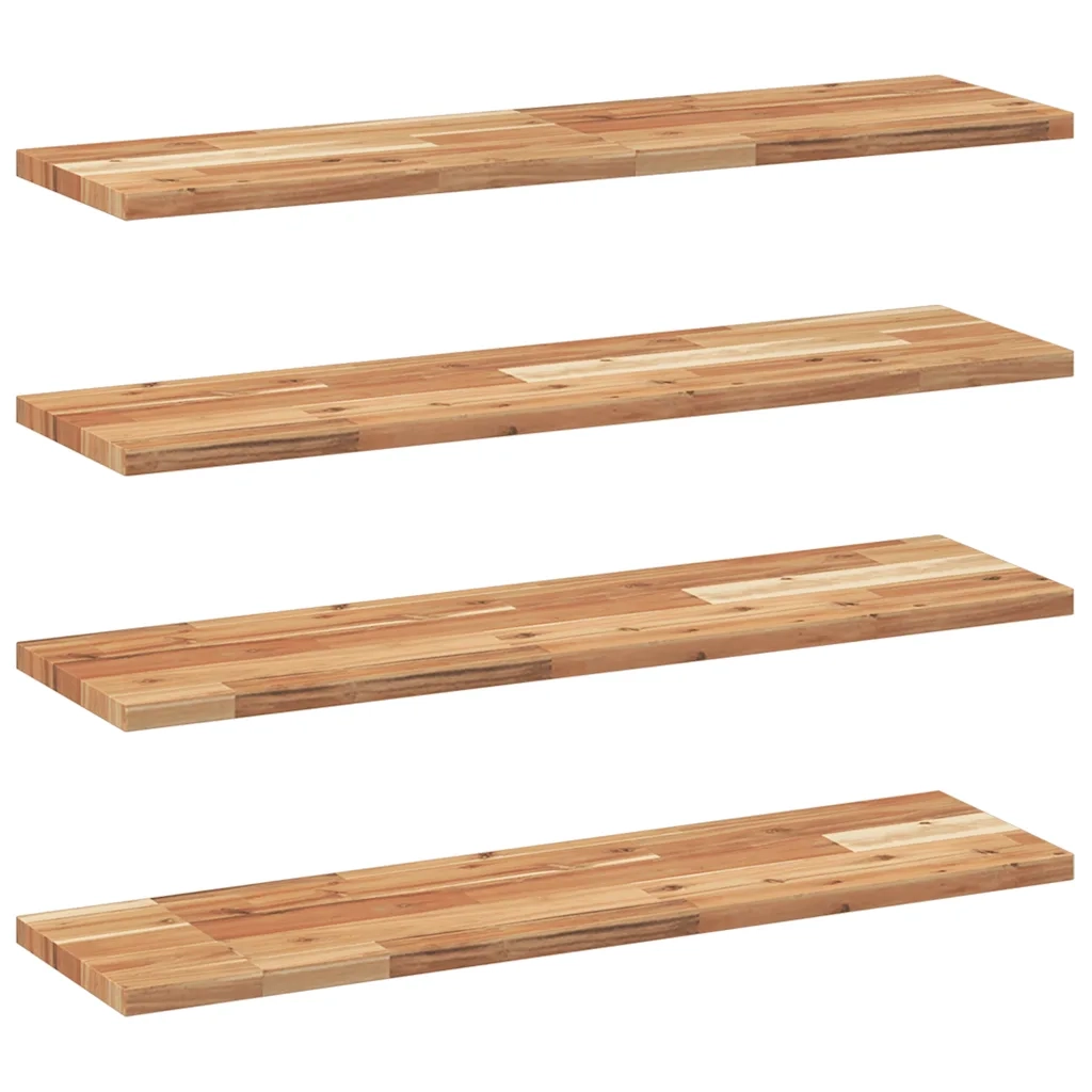 Mensole da Parete 4 pz 100x20x2 cm Legno Acacia Rifinito a Olio 3279510