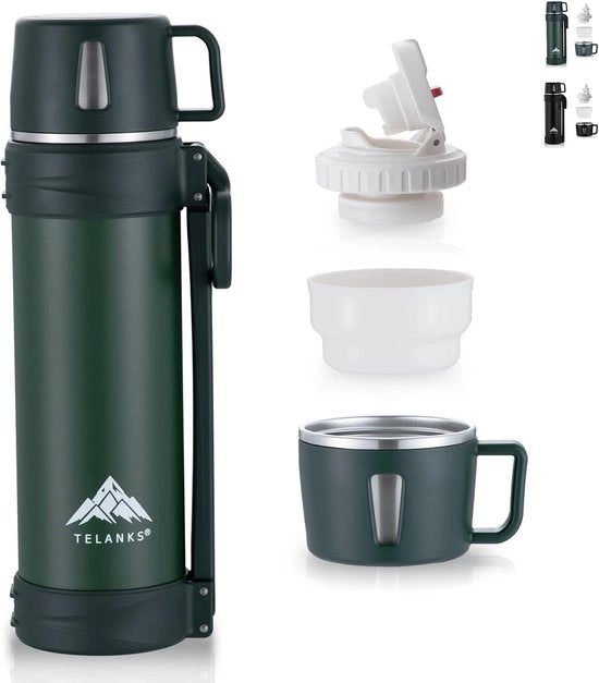 Tazza termica in acciaio inossidabile - 1,5 l - ideale per campeggio e escursioni