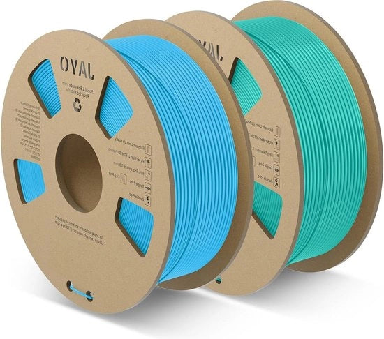 Filamento PLA 1,75 mm - Druk Rapido - Stampanti 3D - Fusione Migliorata - Blu Verde - 22 kg Bobina - Precisione Dimensionale +/- 0,02 mm