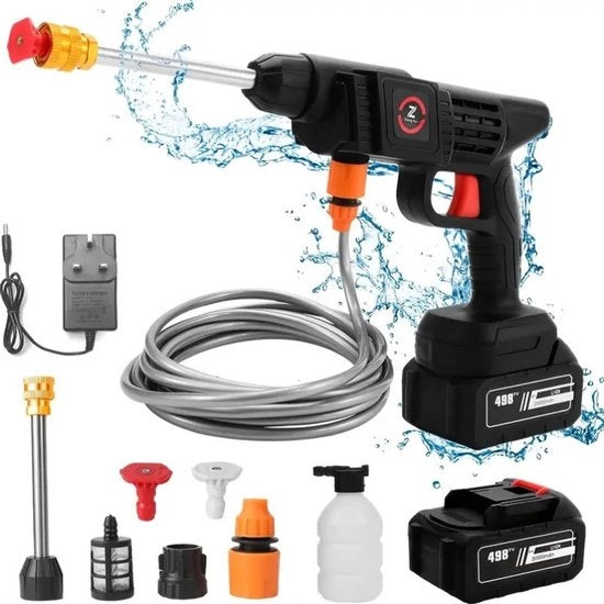 Pulitore a Vapore da 70 Bar - Senza Fili - Batteria 20000mAh - Accu 18V - Sparatore d'Acqua