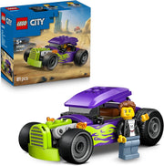 LEGO City Bolide - Auto da Corsa Giocattolo - Macchina con Minifigure del Pilota e Tetto Apribile , Eta 5+