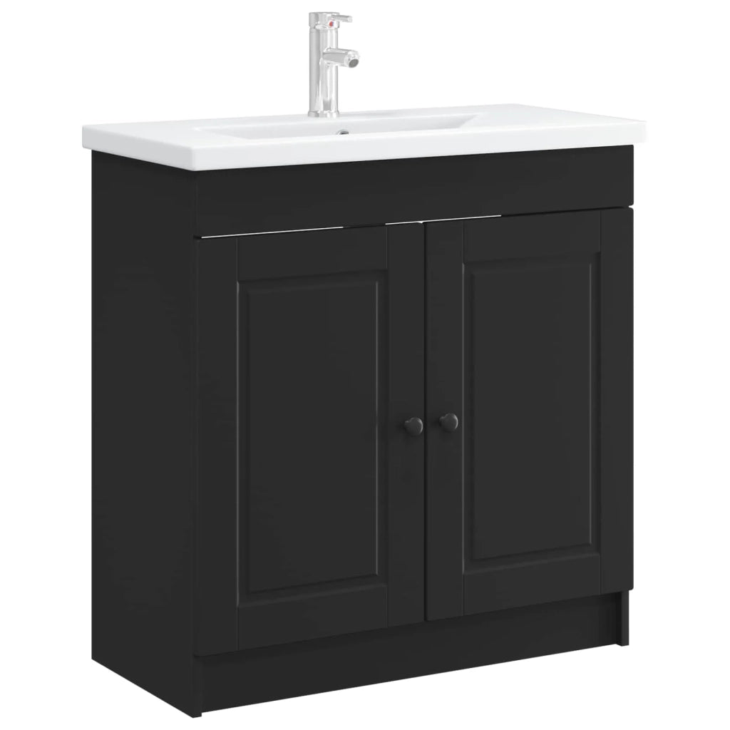 Mobiletto da bagno sotto il lavello Nero 78,5 x 37,5 x 81 cm 890075