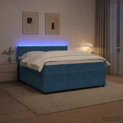 Letto box spring con materasso Blu 140 x 190 cm Velluto 3453135